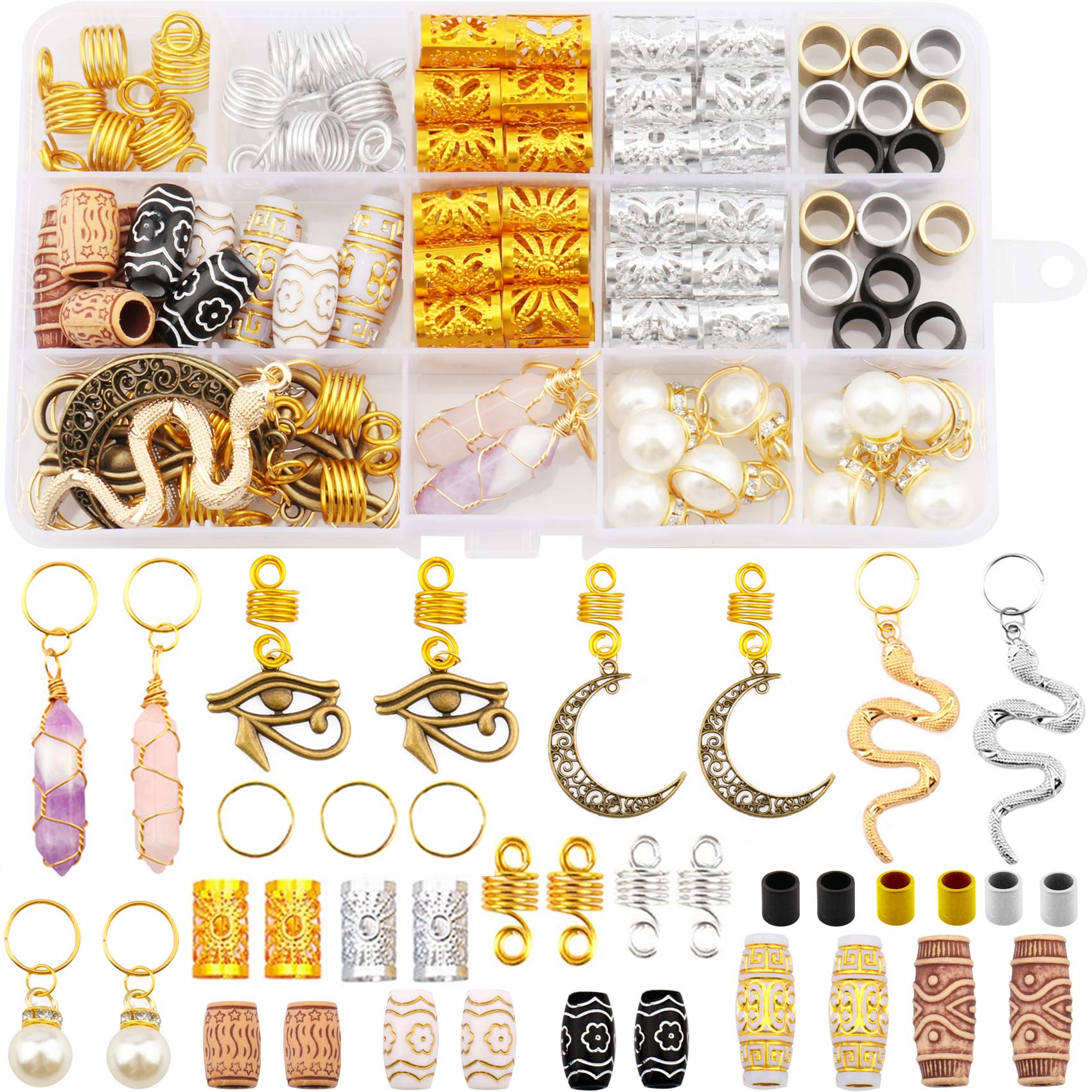 Amazon.com : Messen 121Pcs Dreadlocks Jewelry Crystal Wire Wrapped